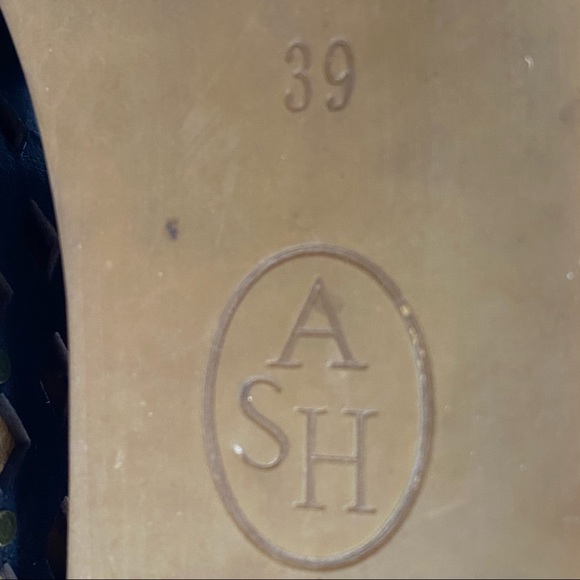 ASH Vanina black brown leather cut out design platform wedge open toe sandal - Picture 11 of 15